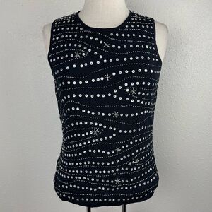 NWT Methode Sleeveless Sequined Black Top Size M